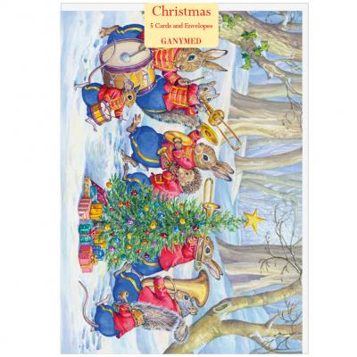 Audrey Tarrant - Animal Brass Band in snow with Christmas tree - 739988257778