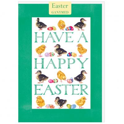 Ducklings and chicks with decorated eggs by David Pole