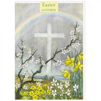 Cross with Rainbow and daffodils by Molly Brett