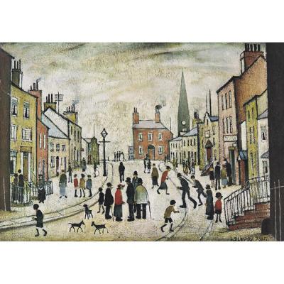 L S Lowry - A Lancashire Village - MEDICI POSTCARDS