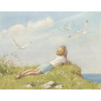 P Fischer Medici Print Sommer I Hirdsten ved Oslo Fjord